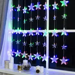 Гірлянда-штора 120LED Зіркопад XMAS Multi, Мультиколор / Світлодіодна гірлянда на вікно 3*1,8 м (234568504_419) - мініатюра 3