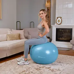 Фітбол Hop-Sport 65см блакитний + насос - мініатюра 3