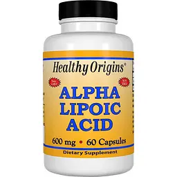 Альфа-ліпоєва кислота, Alpha Lipoic Acid, 600 мг, 60 капсул Healthy Origins vit0001587