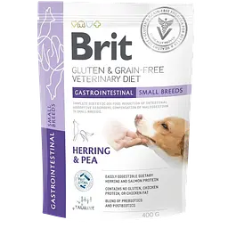Корм сухий Brit VetDiet Dog Gastrointestinal Small Breeds для собак малих порід при проблемах з травленням з оселедцем 400 г
