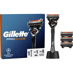 Станок для гоління чоловічий (бритва) Gillette Fusion ProGlide з 4 змінними картриджами + підставка