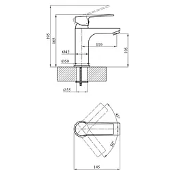 Змішувач для раковини Agua Merida-C011 (CV035431) - мініатюра 8