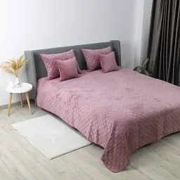 Покривало ТЕП велюрове Velour Mesa Rose Ромб круглий 180x240 см рожеве - мініатюра 3
