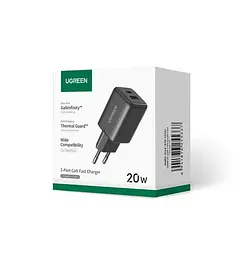 Мережевий зарядний пристрій UGREEN X514 20W 2-Port GaN Fast Charger EU Білий - мініатюра 2