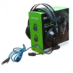 Навушники дротові ігрові IMENSO IMS-E1007, з мікрофоном, RGB підсвітка, сині - мініатюра 2