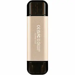 USB флеш накопичувач Transcend 256GB JetFlash 930 Gold-Black USB 3.2/Type-C (TS256GJF930C) - мініатюра 2