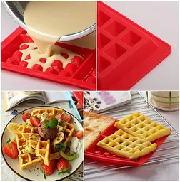Форма силіконова для випікання вафель 28x18x1.5 см, Kitchen Master Салатовий 86198 - мініатюра 3