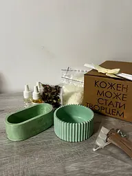 Подарунковий набір для створеня 2х свічок зелений