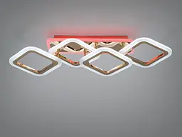 Люстра стельова LED Diasha HA8160/2+2G, 60W, 3200K-6500K, золото, геометричний дизайн для дому - мініатюра 2