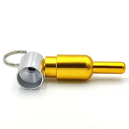 Трубка курильна металева Пілюля HL-195 Silver Gold (15653) - мініатюра 2