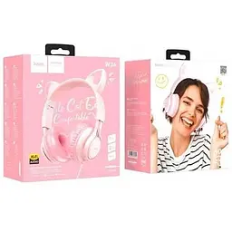Навушники Hoco Cat ear headphones with mic W36 dream blue 6931474770417 - мініатюра 3