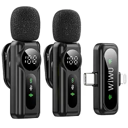 Петличний бездротовий мікрофон WM007 Dual-mic (Lightning/Type-C) Black Wiwu teh0029567 - мініатюра 6