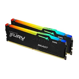 Модуль пам'яті для комп'ютера DDR5 64GB (2x32GB) 5600 MHz Beast RGB Kingston Fury (ex.HyperX) (KF556C36BBEAK2-64) - мініатюра 2