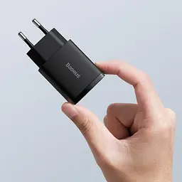 Мережевий зарядний пристрій Baseus Compact Quick Charger 1USB + Type-C 20W CCXJ-B01 Black - мініатюра 6