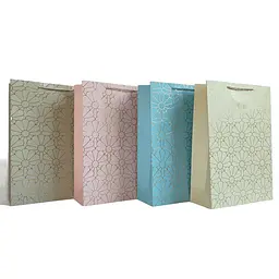 Пакет паперовий 30×43×12 см Золоті квіти 12 шт. в упаковці (282101)