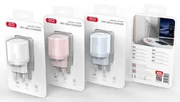 Сітчасте зарядне пристрій XO L157 single USB-A 18W 3A Розовий - мініатюра 3