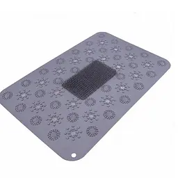 Масажний силіконовий килимок Massage Bath Mat у ванну для масажу ніг та чищення стоп 42х32 см сірий
