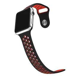 Спортивний ремінець з перфорацією Primo для Apple Watch 38 мм, 40 мм,41 мм розмір L Black Red - мініатюра 3