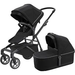 Детская коляска Thule Sleek Midnight Black on Black с люлькой (TH 11000026)