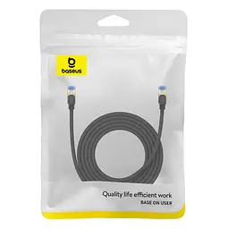 Патч-корд Baseus High Speed CAT7 10Gigabit Ethernet Cable (Braided Cable) 3m Cluster Чорний - мініатюра 2