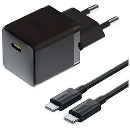 Зарядний пристрій Baseus Palm Fast Charger 1C 20W + Cable 1.0m Type-C 60W black (P10111602113-01)