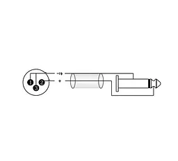 Микрофонный аудио кабель Jack 6.3 mono — XLR Male Roxtone SMX-J250-L3 3м - мініатюра 2