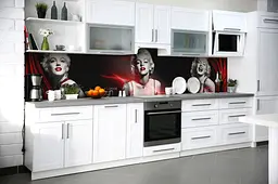 Кухонний фартух Happy Pocket самоклеючий Мерлін Монро наклейка ПВХ дівчина люди чорний 60х300 см Z180303 - мініатюра 5