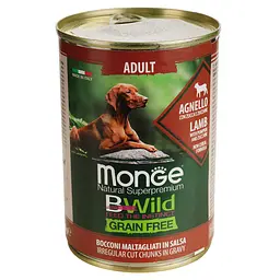 Вологий корм для собак Monge Dog Wet Bwild Adult, ягня, гарбуз та цукіні, 400 г - мініатюра 2