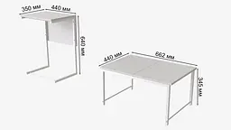 Стіл журнальний приставний Террі Комбо Ferrum-decor 345x662x440 Білий метал ДСП Білий 16 мм (FRD-105143) - мініатюра 3