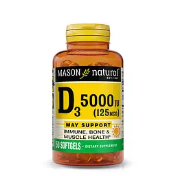 Вітаміни та мінерали Mason Natural Vitamin D3 5000 IU, 50 капсул