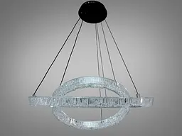 Стильна підвісна LED люстра до 18 м2 Diasha 1712/600+400ABK, чорна, 2 кільця, 66 W - мініатюра 4