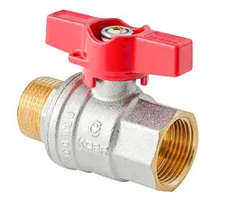 Кран кульовий ГШМ Koer Extreme KE.218-15 - 1/2" FM ручка "метелик" червона KR5759