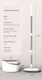 Набір швабра та відро з віджимом Joybos Spin Mop S01 (JBS-XZTB-S1F1-JWT2P) - мініатюра 6