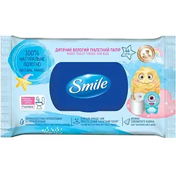 Туалетний папір Smile Вологий Дитячий 44 шт. (4823071657005)