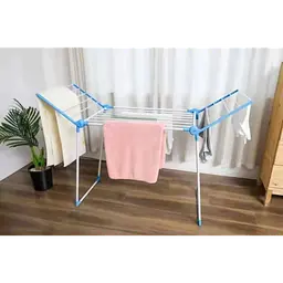Сушарка для білизни розкладна біла з синім Clothes dryer 154x59x108см - мініатюра 3