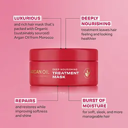 Живильна маска з аргановою олією Argan Oil from Morocco Deep Nourishing Treatment Mask Lee Stafford 200 мл - мініатюра 5