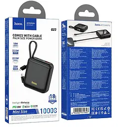 Портативний акумулятор з кабелем Hoco Q23 Blade 22.5W+PD20W (10000mAh) чорний - мініатюра 5