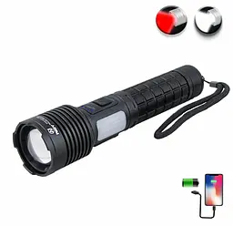 Ручной фонарь BL-X721-P50 + 10SMD zoom + PowerBank + Type-C + 18650 (3+4режима) - мініатюра 3