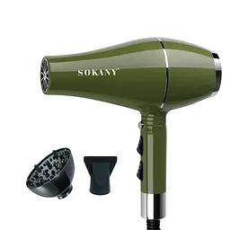Фен для волосся Sokany з насадками Зелений (SK-14006)
