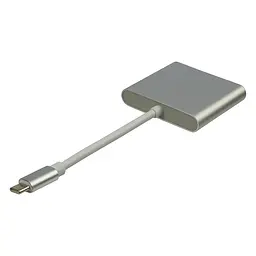 Мульти адаптер хаб Type-CHDMI + USB3.0 + Type-C білий - мініатюра 2
