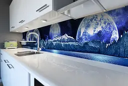 Кухонний фартух Планети для кухні наклейка ПВХ космос ніч Синій 60х200 см Happy Pocket Z180499 - мініатюра 6