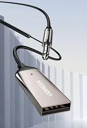 Bluetooth-адаптер UGREEN CM309 Bluetooth 5.0 автомобільний приймач AUX з мікрофоном Space Gray (70601) - мініатюра 3