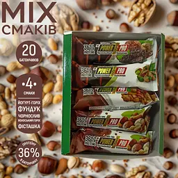 Батончик Power Pro 36% Protein Bar with Nuts MIX Блок 1.2 кг (20 шт. х 60 г) - мініатюра 2