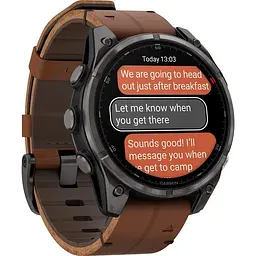 Смарт-годинник Garmin Fenix 8 Pro AMOLED Sapphire 47mm Carbon Gray DLC Titanium with Chestnut Leather Band (010-03198-40) [145040] - мініатюра 3