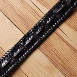 Ремінь-автомат CROCODILE LEATHER 18010 з натуральної шкіри крокодила чорний 120 см - мініатюра 10