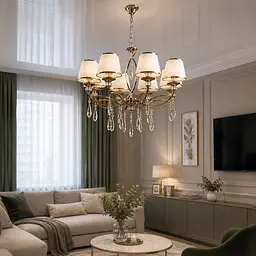 Люстра з абажурами Splendid Ray LRAM2376/8 (SGD) золото, 8 ламп, Ø75 см - мініатюра 2