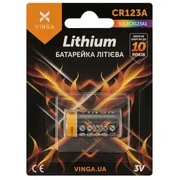 Батарейка CR123A Lithium Vinga (VJLBCR123A1) - мініатюра 1