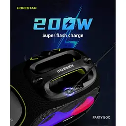 Бездротова Bluetooth колонка HOPESTAR PARTYBOX, 120 ВТ із двома мікрофонами - мініатюра 3