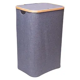 Кошик для білизни Yiwu HP-41-16 текстильний 40х30х60 см з кришкою  - мініатюра 2