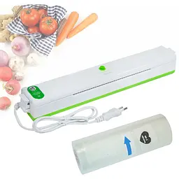 Вакуумний пакувальник для продуктів 100W, вакууматор та рулон пакетів для сувід 20*500см